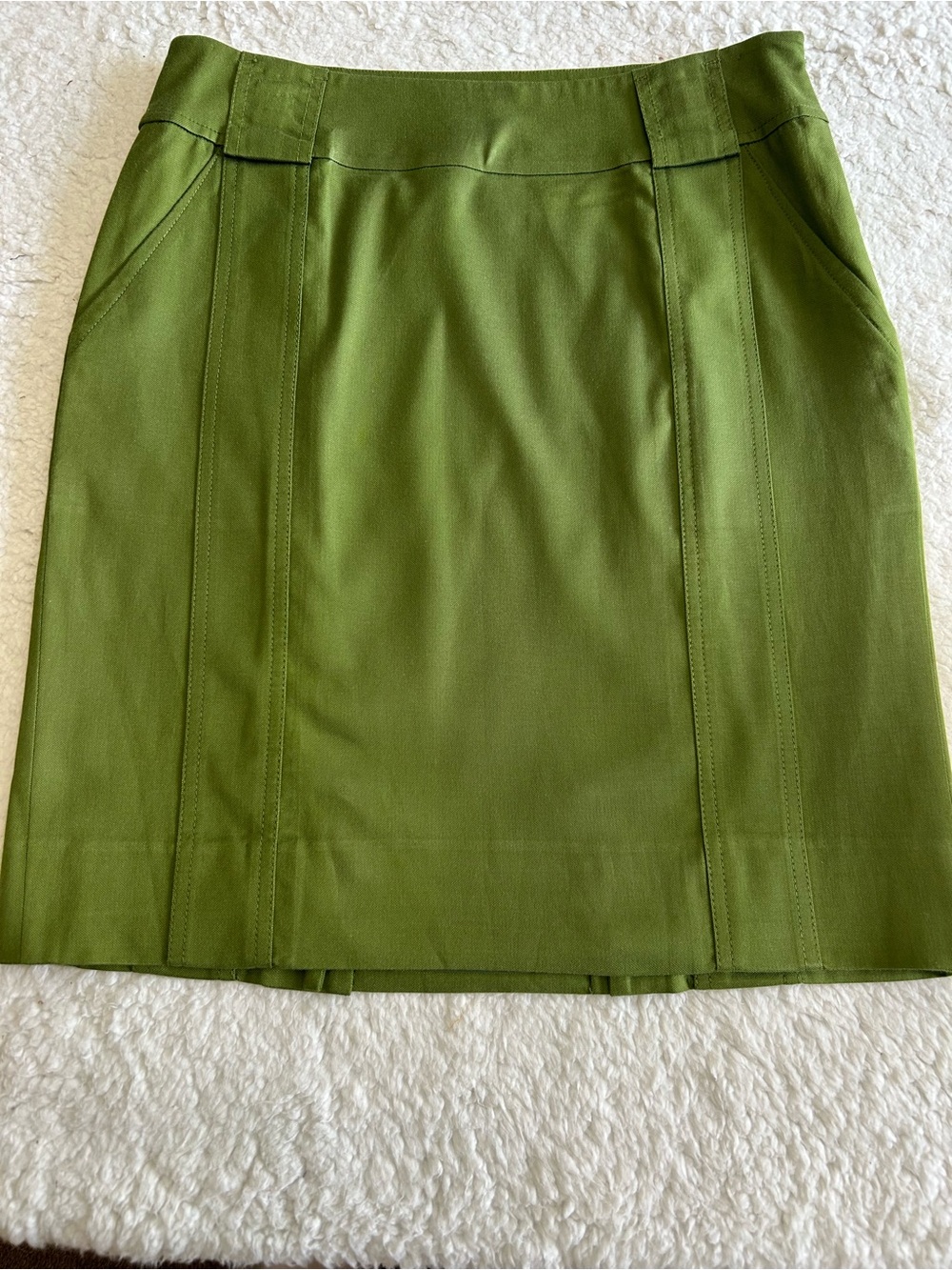Etcetera Olive Green Pencil Skirt With Lining